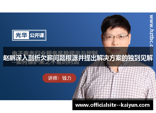 赵鹏深入剖析欠薪问题根源并提出解决方案的独到见解